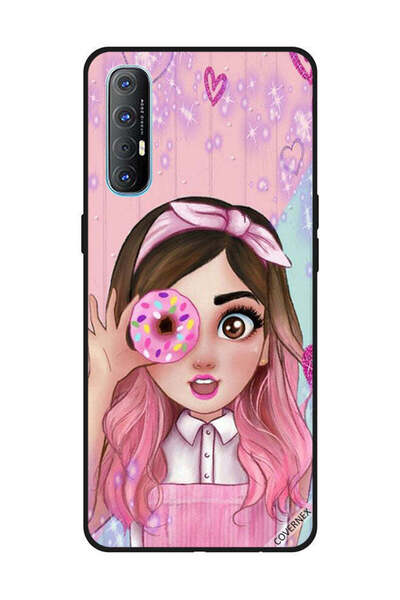 Covernex غطاء حماية لهاتف OPPO Reno 3 Pro فتاة صغيرة لطيفة تحمل دونات