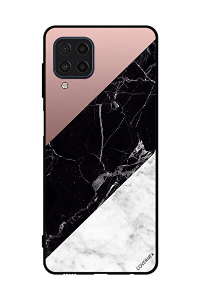 Covernex غطاء حماية لهاتف سامسونج جالاكسي M22 4G أبيض أسود رخامي بنمط عادي