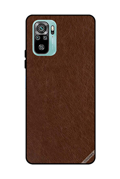 Covernex غطاء حماية لهاتف شاومي ريدمي نوت 10 4G بنمط جلدي بني داكن