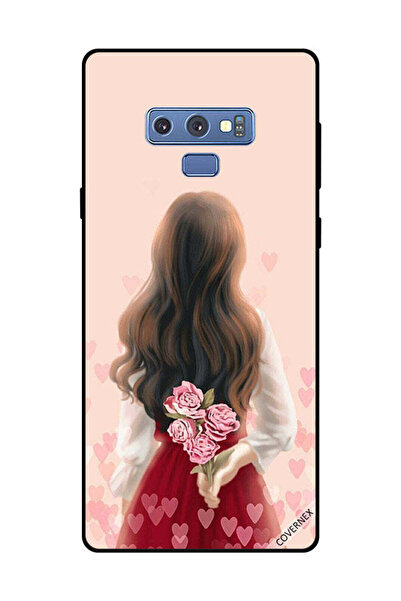 Covernex غطاء حماية لهاتف سامسونج جالكسي نوت 9 - فتاة تخفي الزهور
