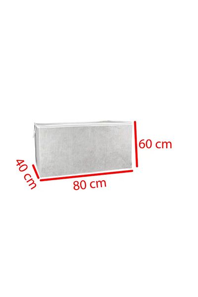 Tex Republic (5 Pcs) Gray Striped Zippered Mega Size Bag Pillow-Quilt-Clothing Organizer 80*40*60 cm