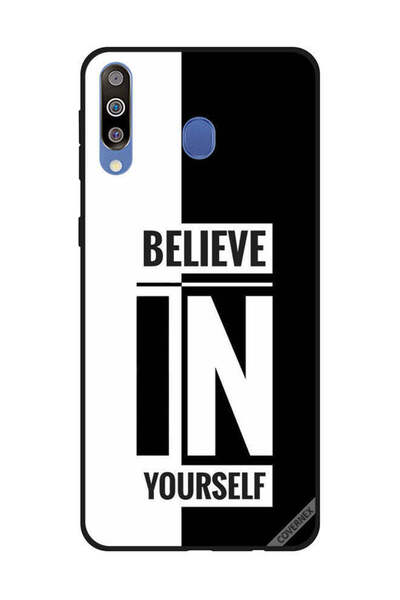 Covernex غطاء حماية لهاتف سامسونج جالاكسي M30 - ثق بنفسك - أسود وأبيض