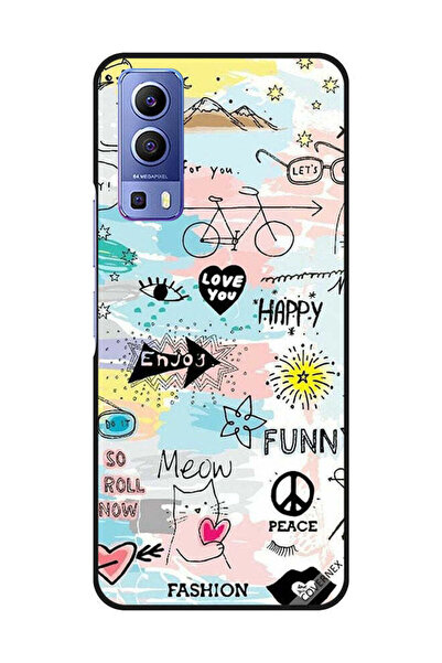 Covernex غطاء حماية لهاتف Vivo Y72 5G Doodle Meow Enjoy