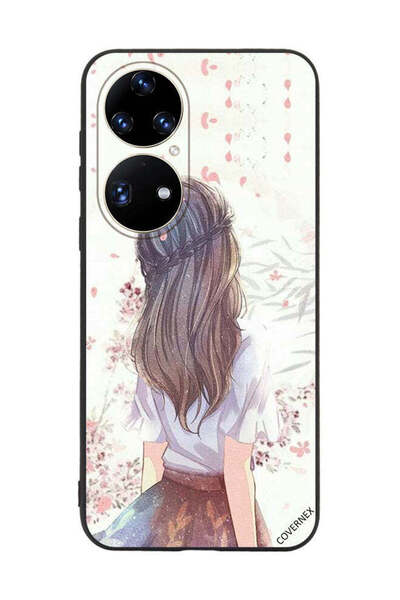 Covernex غطاء حماية لهاتف هواوي بي 50 - فتاة لطيفة في تفكير عميق