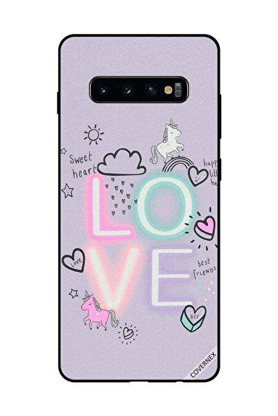 Covernex غطاء حماية لهاتف سامسونج جالاكسي S10 بلس - قلب حلو، حب، وحيد القرن