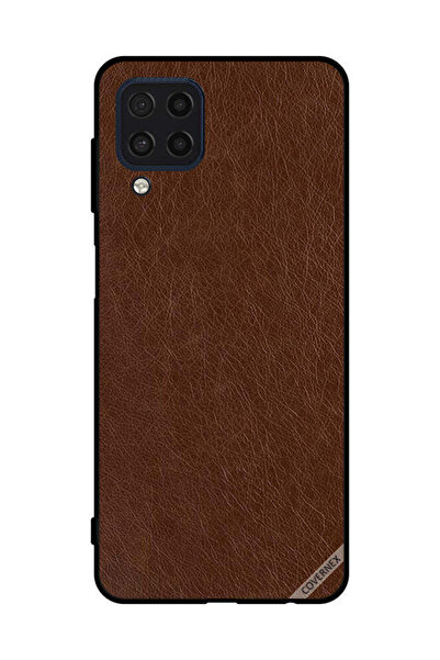 Covernex غطاء حماية لهاتف سامسونج جالاكسي M32 4G بنقشة جلد بني داكن