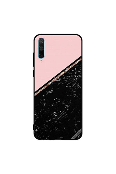 Covernex غطاء حماية لهاتف Honor 30i، لون أسود رخامي وشريط ذهبي