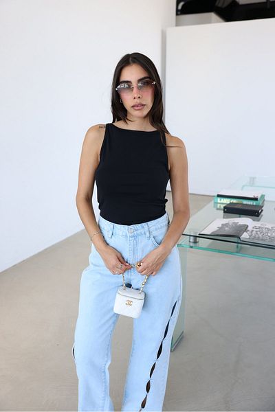 Özge Özgenç Halter Neck Thin Corded Tank Top