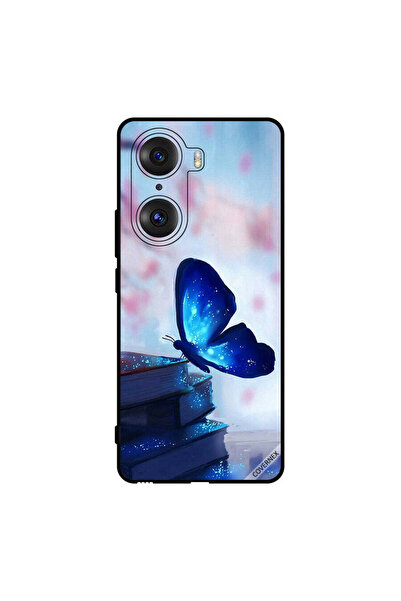 Covernex غطاء حماية لهاتف Honor 60 Pro - فراشة زرقاء داكنة على الكتب