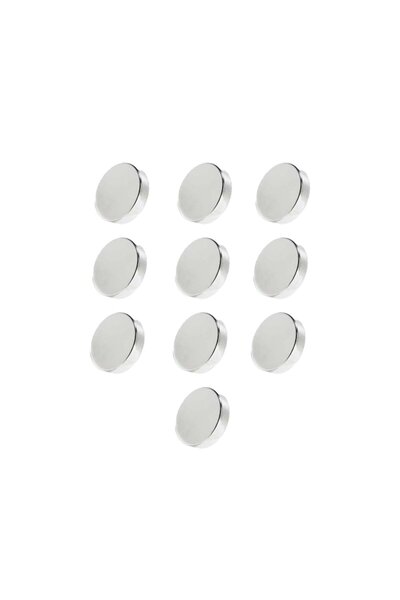 dalimag Set 10 strong magnets, gray, disc-shaped, simple, for various activities, 5 mm X 2 mm