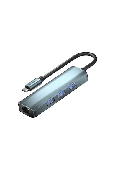 OEM HUB Adaptor 4in1, USB Type-C, 3xUSB 3.0+ LAN RJ45