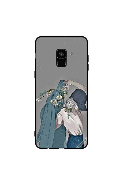 Covernex غطاء حماية لهاتف سامسونج جالاكسي A8+ (2018) بطبعة فتاة ترتدي معطفًا ...
