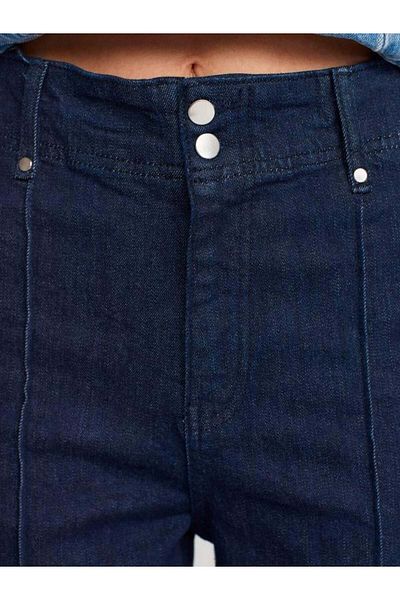 Dilvin 71993 Front Ribbed Trousers Navy Blue