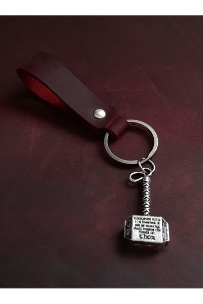 BSN Store Thor Hammer Symbol Keychain Hand Made Real Leather Keychain