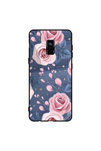 Covernex غطاء حماية لهاتف سامسونج جالاكسي A8+ (2018) بنقشة ورود وردية وأوراق ...