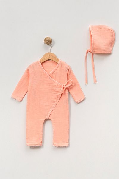 Riffy Baby Regular Riffy Double Breasted Muslin Jumpsuit-Hat Double Suit Casual/Daily Basic Organic Woven Cotton