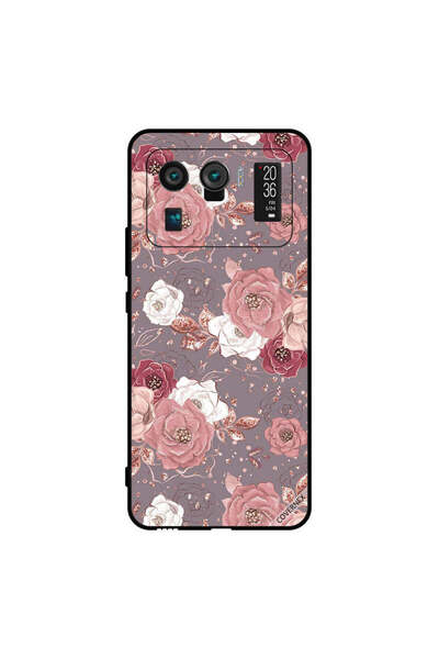 Covernex غطاء حماية لهاتف شاومي مي 11 ألترا، لون الشوكولاتة، بنمط زهور