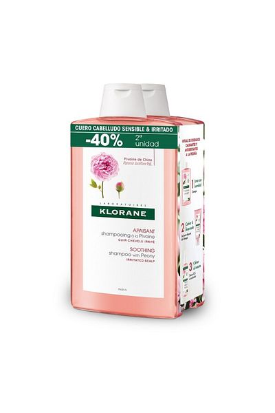 Klorane Set sampon calmant Klorane A LA PEONÍA BIO 2 x 400 ml