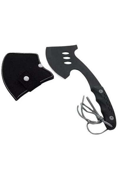dalimag Axe with Anti-Slip Handle and Cord, Steel, 25 cm, Black with Case
