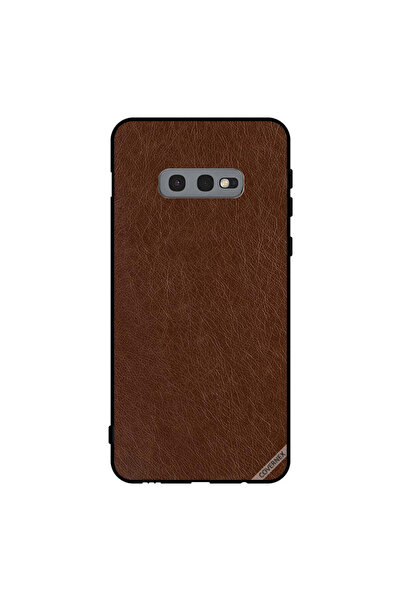 Covernex غطاء حماية لهاتف سامسونج جالاكسي S10e بنمط جلدي بني داكن