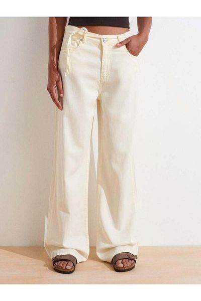 Dilvin 72002 Comfortable Pants with Back Elastic Yellow