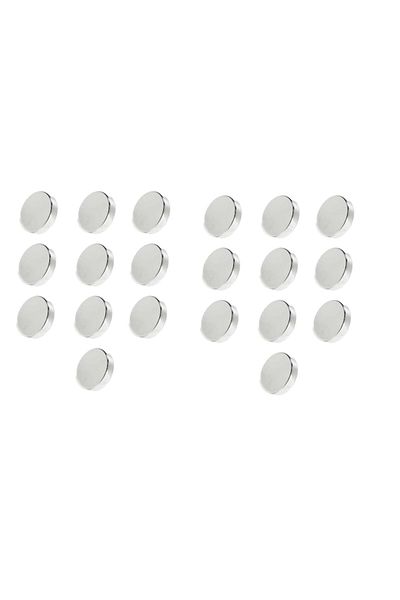 dalimag Set 20 bucati magneti rotund foarte puternici, gri, disc, simplu, 15 mm X 2 mm, dalimag