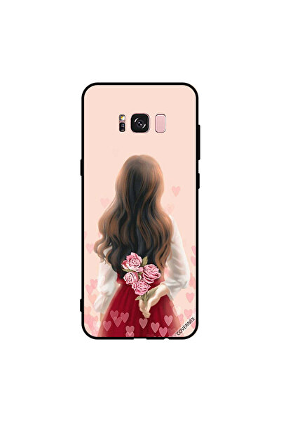Covernex غطاء حماية لهاتف سامسونج جالاكسي S8+ - فتاة تخفي الزهور