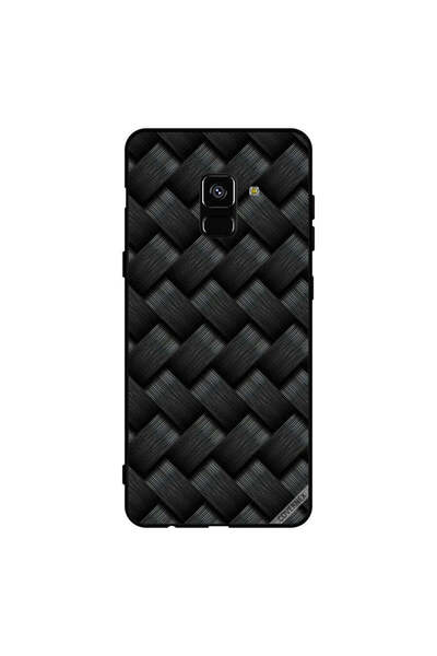 Covernex غطاء حماية لهاتف سامسونج جالاكسي A8+ (2018) بنمط خطوط سوداء