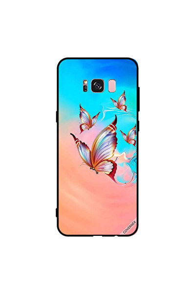 Covernex غطاء حماية لهاتف سامسونج جالاكسي S8+ بتصميم فراشات تحلق فوق لون الطلاء