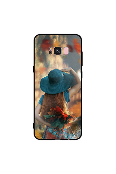 Covernex غطاء حماية لهاتف سامسونج جالاكسي S8+ بتصميم فتاة القبعة تخفي أوراق الحب