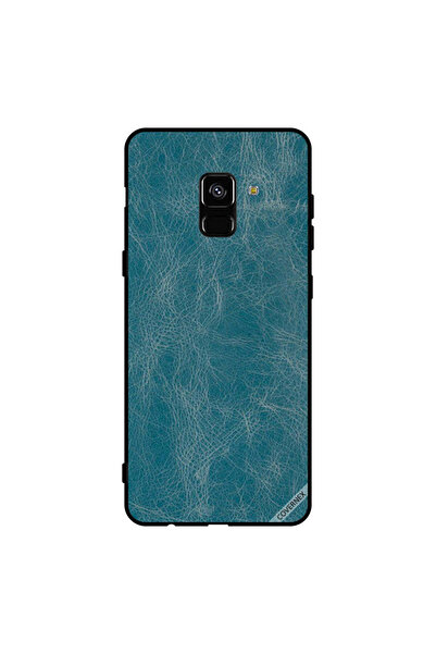 Covernex غطاء حماية لهاتف سامسونج جالاكسي A8+ (2018) بنمط جلدي أزرق