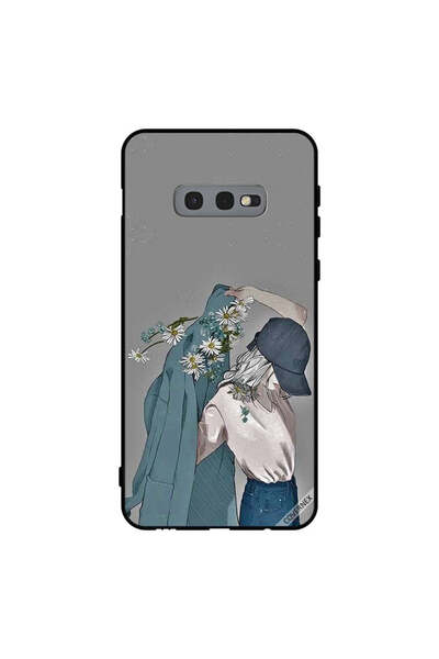 Covernex غطاء حماية لهاتف سامسونج جالاكسي S10e، فتاة ترتدي معطفًا مزهرًا