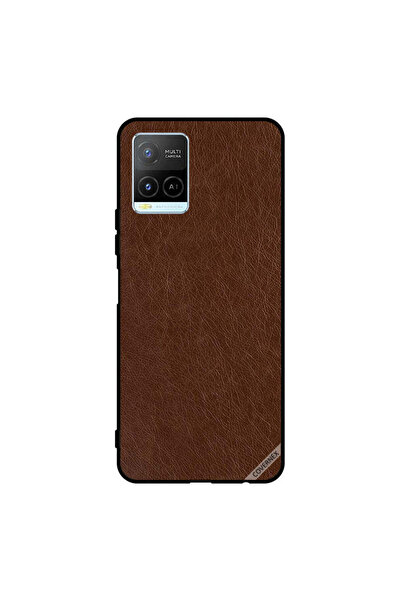 Covernex غطاء حماية لهاتف Vivo Y32 بنمط جلدي بني داكن