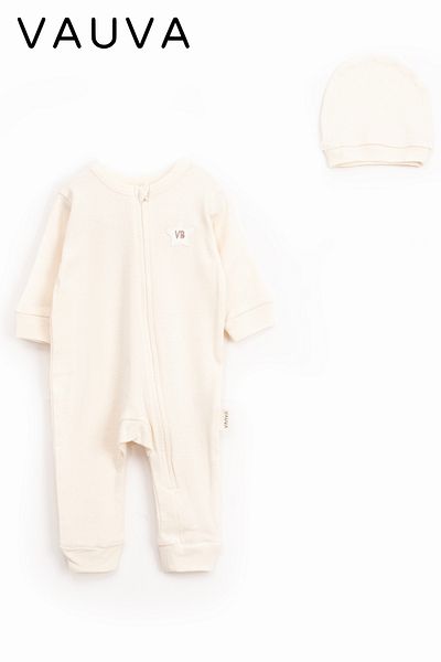 Vauva Baby Kids Girls Boys Zipper Jumpsuit Seasonal Long Sleeve Breathable Custom Rompers