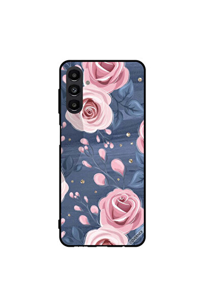 Covernex غطاء حماية لهاتف سامسونج جالاكسي A13 5G بنقشة ورود وردية وأوراق رماد...