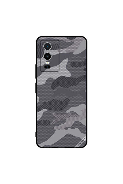 Covernex غطاء حماية لهاتف فيفو Y76 5G بنمط تمويه رمادي
