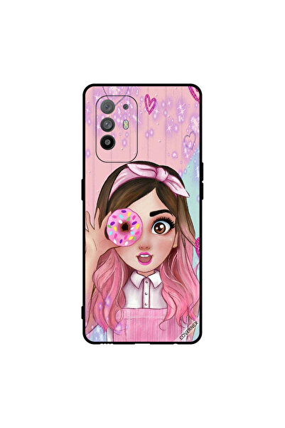 Covernex غطاء حماية لهاتف Oppo A95 - فتاة صغيرة لطيفة تحمل دونات