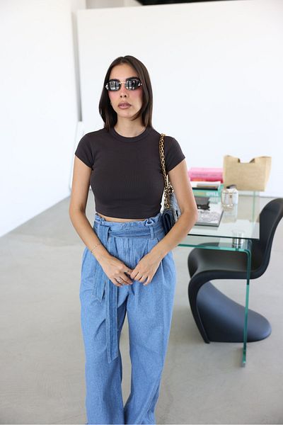 Özge Özgenç Τσιμούχα Basic Crop Tshirt