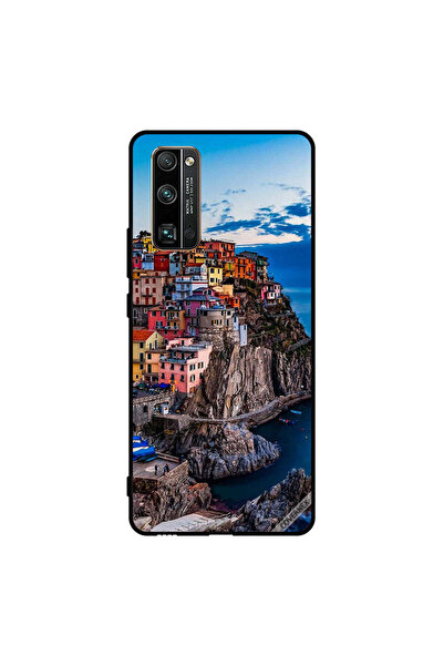 Covernex غطاء حماية لهاتف Honor 30 Pro - منازل ملونة على البحر