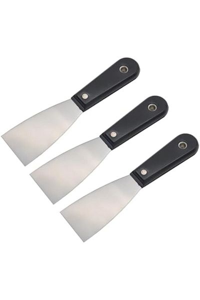 AKC GROUP Akc Premium Wall Scraper – 2 Inch Stainless Steel Paint & Wall Putty Knife With Stiff Plastic X 3