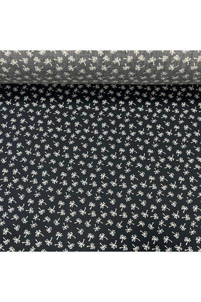 Mona Goods Printed Cotton Fabric Navy Blue White