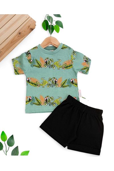 voyyo kids baby Boy's Summer Parrot Printed Single Bottom Top 2-3-4-5-6 Years Cotton Set
