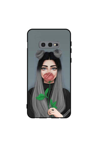 Covernex غطاء حماية لهاتف سامسونج جالاكسي S10e بطبعة فتاة لطيفة تخفي فمها بلو...
