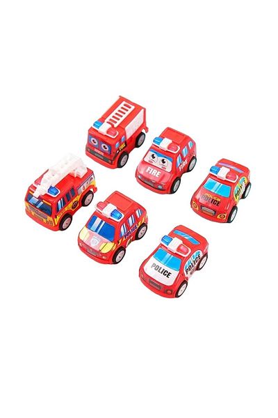 dalimag Set 6 Toy Cars, Plastic, 4 cm, Red, Dalimag