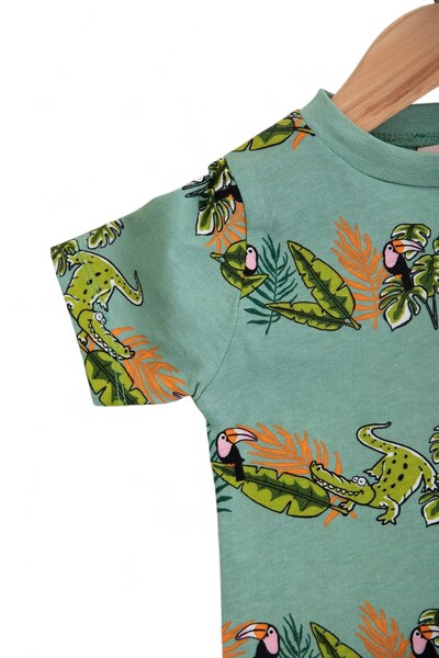 voyyo kids baby Boy's Summer Parrot Printed Single Bottom Top 2-3-4-5-6 Years Cotton Set