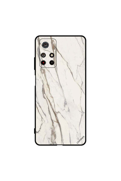 Covernex غطاء حماية لهاتف Poco M4 Pro بنمط رخامي أبيض متشقق