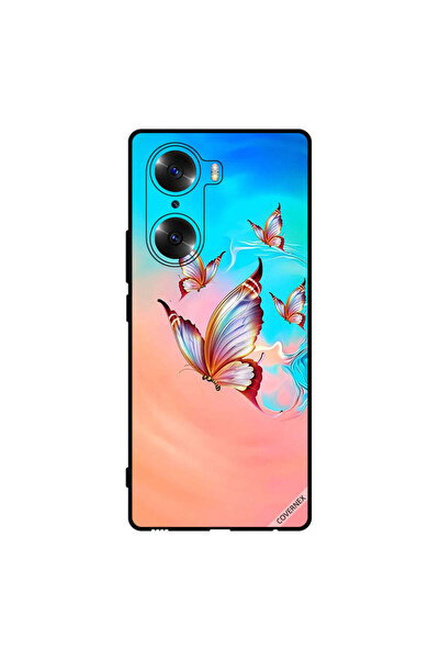 Covernex غطاء حماية لهاتف Honor 60 - فراشات تحلق فوق لون الطلاء