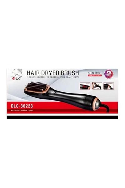 DLC Hair Dryer Brush – 2-in-1 Styling & Drying Tool (Black/Beige)