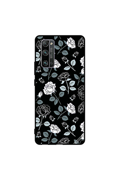 Covernex غطاء حماية لهاتف Honor 30 Pro+ بنقشة زهور باللونين الأبيض والأسود