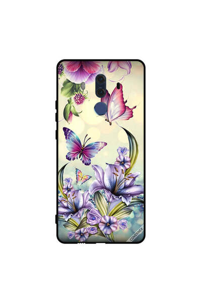 Covernex غطاء حماية لهاتف هواوي ميت 10 برو بنقشة زهور أرجوانية وفراشات